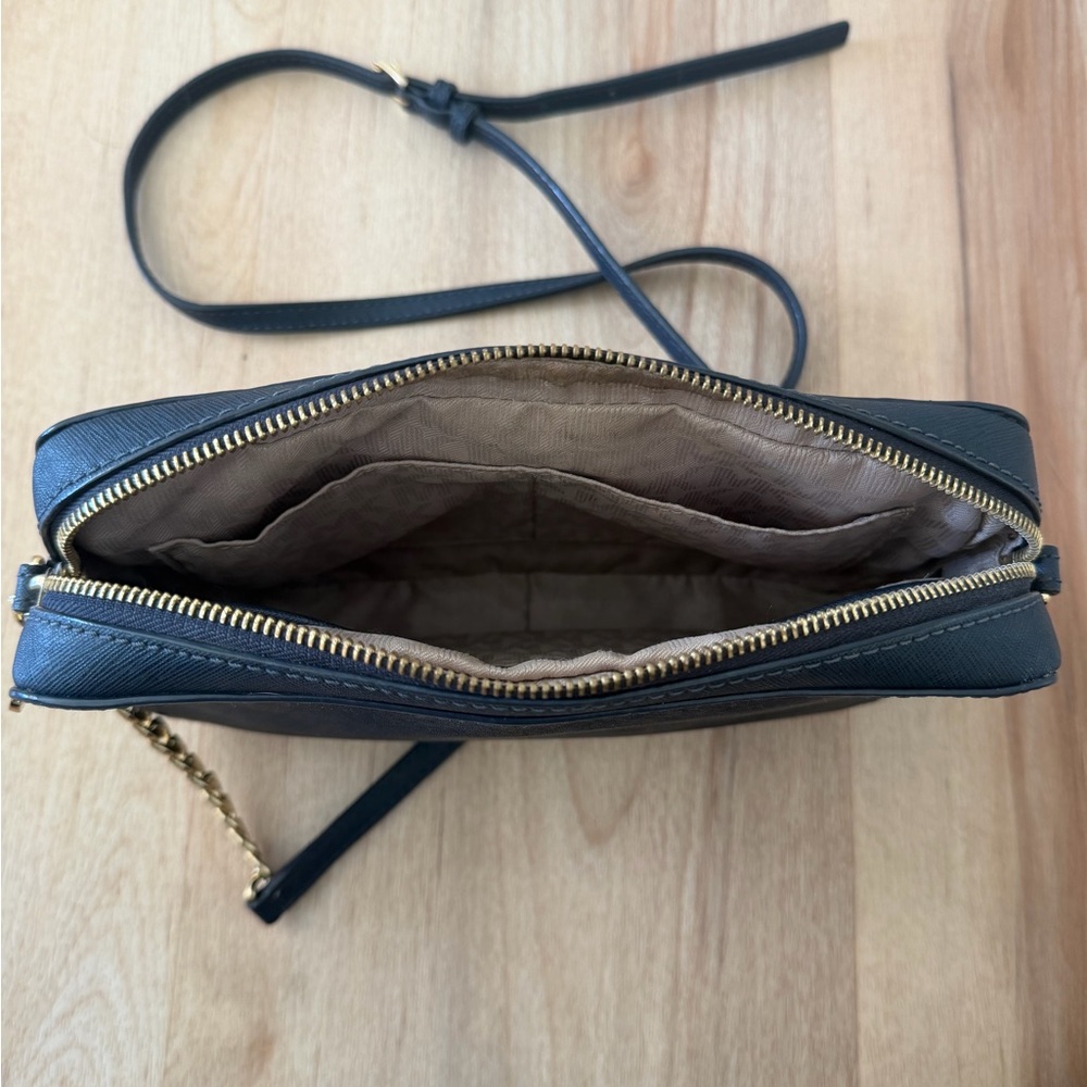 Michael Kors Dark Blue Crossbody Bag with Gold Accents - Picture 3 of 3